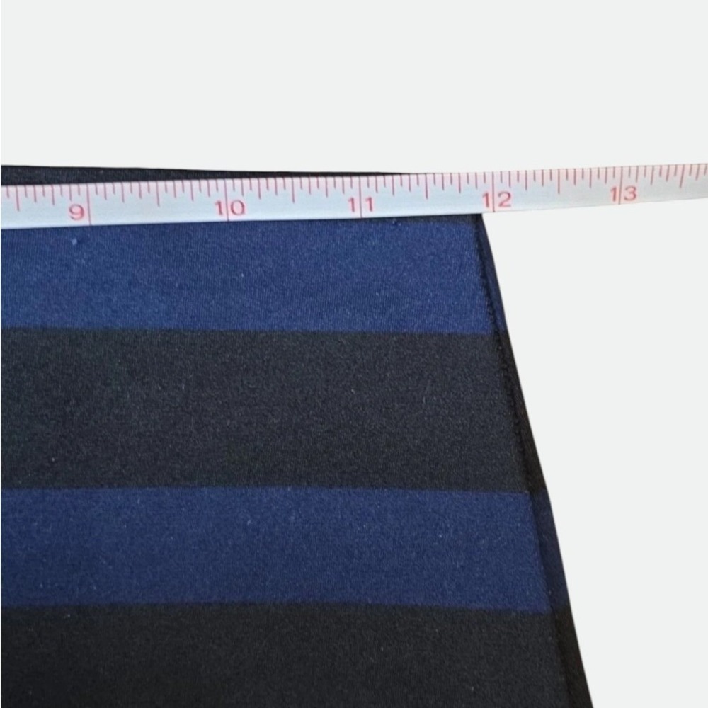 K-DEER Sneaker Length Leggings Medium Blue Ombre Stripe High Waist Yoga Pants - Picture 6 of 8